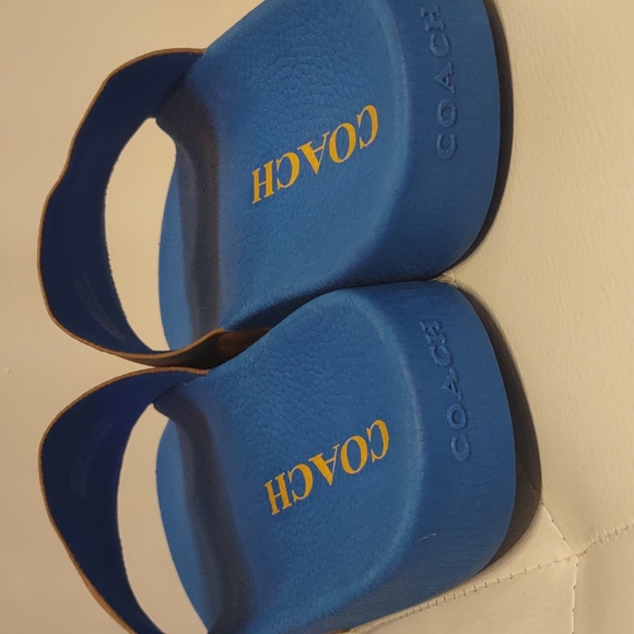 🔥Coach men's rainbow blue slides pool sandals flip-flops shoes new Logo Summer - Picture 9 of 9